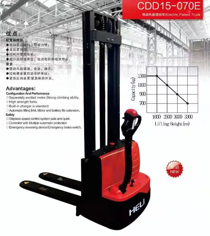 合力电动托盘堆垛车CDD15-070E